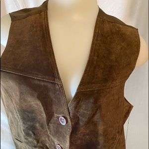 Vest Suede Front Vintage Brown Route 66 L NWT